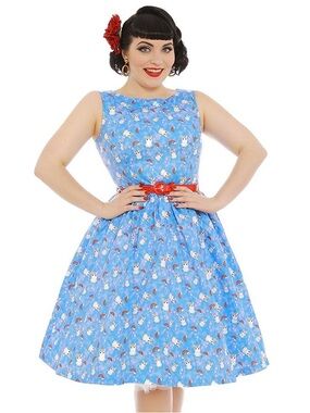 Lindy Bop Audrey Dress in Baby Unicorn Print - Size 10